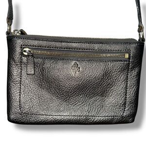 Cole Haan Gun Metal Small Crossbody Purse, Adjustable Buckle Long Strap Metallic